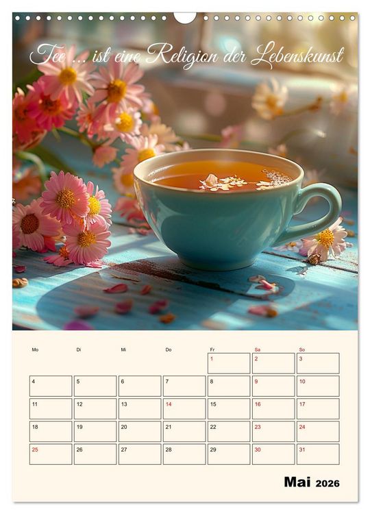 Produktbild: Du, mein geliebter Tee (Wandkalender 2026 DIN A3 hoch), CALVENDO Monatskalender
