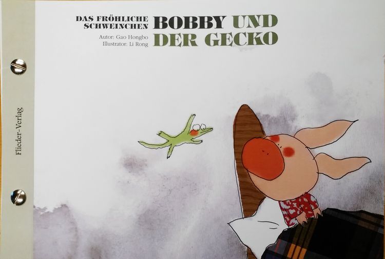 Produktbild: 12 Das fr&ouml;hliche Schweinchen Bobby und der Schmetterling / Bobby und der Gecko (bilingual de+zh) #ChinaShelf #Kinderbuch #bilingual