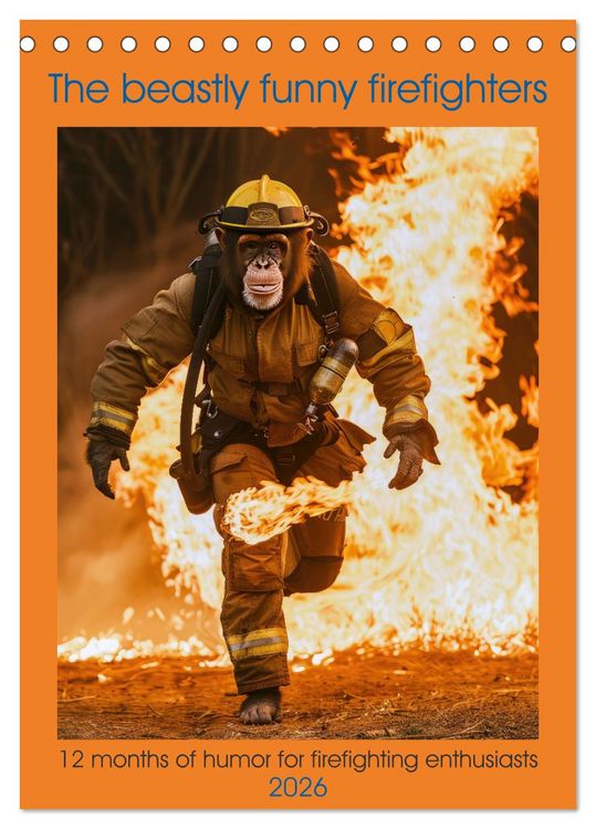 Produktbild: The beastly funny firefighters (Desk Calendar 2026 DIN A5 portrait), CALVENDO 12 Month DeskCalendar