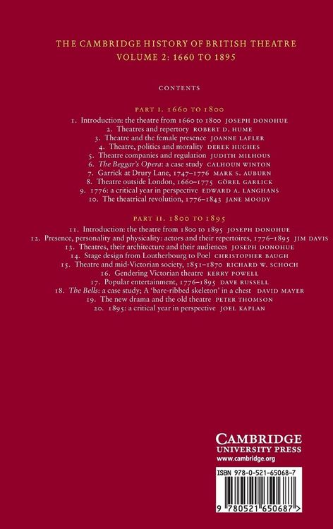 Produktbild: The Cambridge History of British Theatre