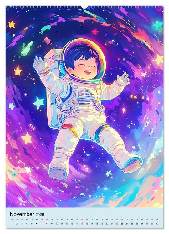 Produktbild: Im Weltall. Manga-Astronauten auf Mission (Wandkalender 2026 DIN A2 hoch), CALVENDO Monatskalender
