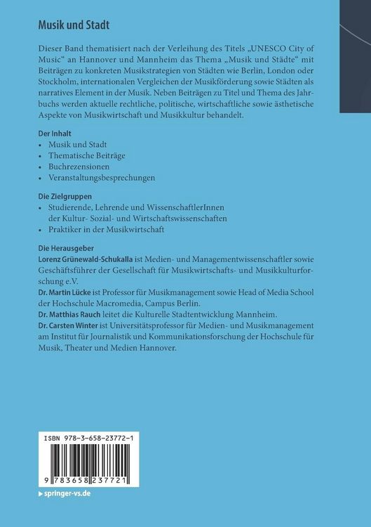 Produktbild: Musik und Stadt