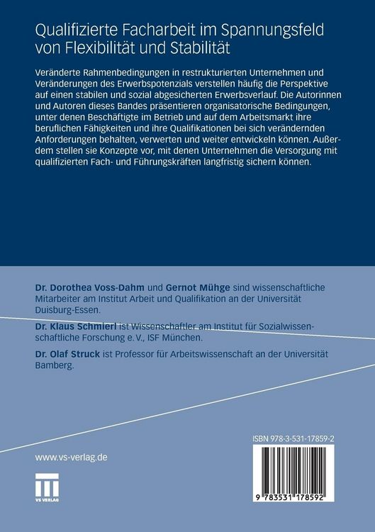 Produktbild: Qualifizierte Facharbeit im Spannungsfeld von Flexibilit&auml;t und Stabilit&auml;t
