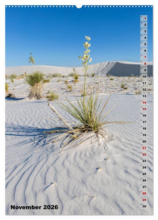 Produktbild: WHITE SANDS NATIONAL MONUMENT W&uuml;stenimpressionen (hochwertiger Premium Wandkalender 2026 DIN A2 hoch), Kunstdruck in Hochglanz