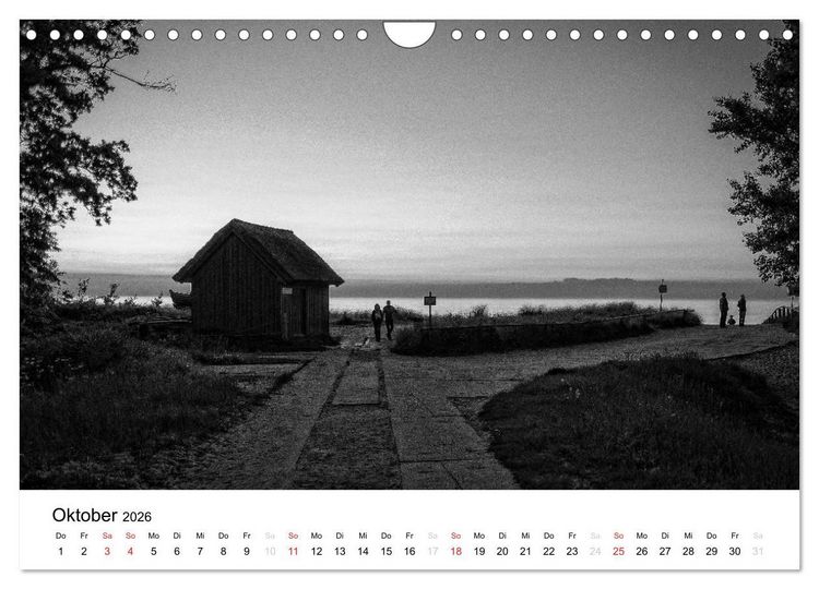 Produktbild: Ostseebad Zingst - Impressionen in Schwarz-Wei&szlig; (Wandkalender 2026 DIN A4 quer), CALVENDO Monatskalender