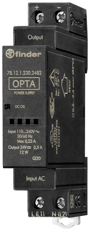 Produktbild: Finder 78.12.1.230.2482 Hutschienen-Netzteil (DIN-Rail) 24 V/DC 0.63A 12W Inhalt 1St.