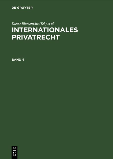 Produktbild: Internationales Privatrecht / Internationales Privatrecht. Band 4
