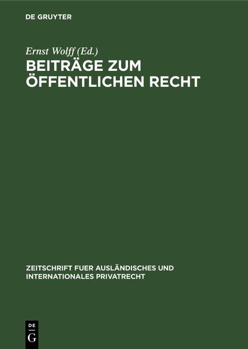 Produktbild: Beitr&auml;ge zum &Ouml;ffentlichen Recht