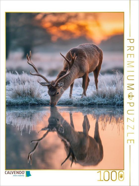 Produktbild: CALVENDO Puzzle Zwischen Schneeflocken und Stille schl&auml;gt das Herz des Winters | 1000 Teile Lege-Gr&ouml;&szlig;e 64x48cm Foto-Puzzle f&uuml;r gl&uuml;ckliche Stunden