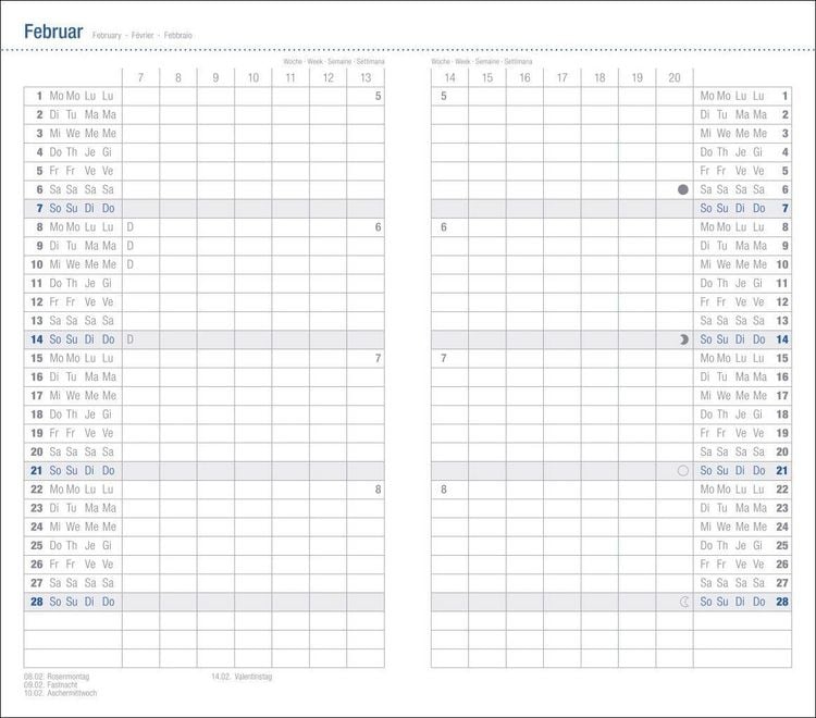Produktbild: Monats-Taschenkalender, schwarz 2027