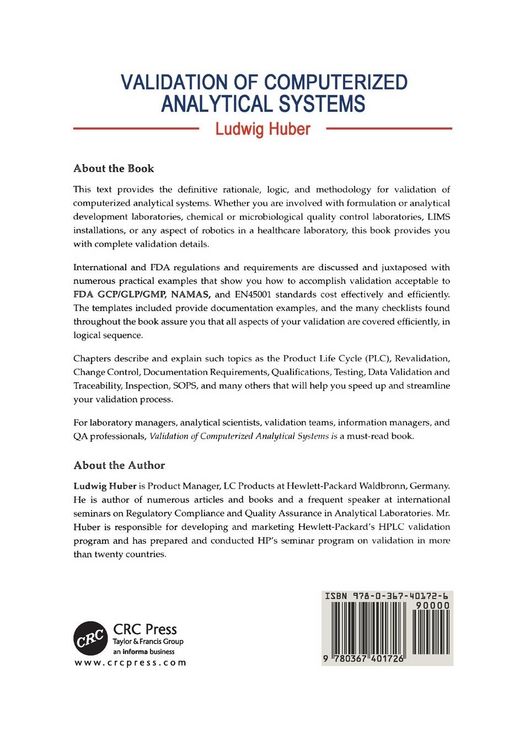Produktbild: Validation of Computerized Analytical Systems