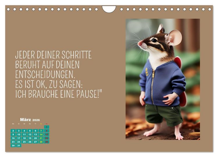 Produktbild: Tierisch motiviert (Wandkalender 2026 DIN A4 quer), CALVENDO Monatskalender