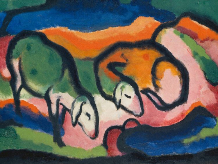 Produktbild: CALVENDO Puzzle Franz Marc. Schafe, 1912 | 1000 Teile Lege-Gr&ouml;&szlig;e 64x48cm Foto-Puzzle f&uuml;r gl&uuml;ckliche Stunden