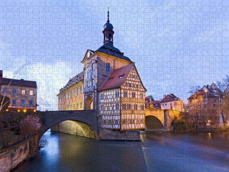 Produktbild: CALVENDO Puzzle Bamberg, Rathaus | 1000 Teile Lege-Gr&ouml;&szlig;e 64x48cm Foto-Puzzle f&uuml;r gl&uuml;ckliche Stunden