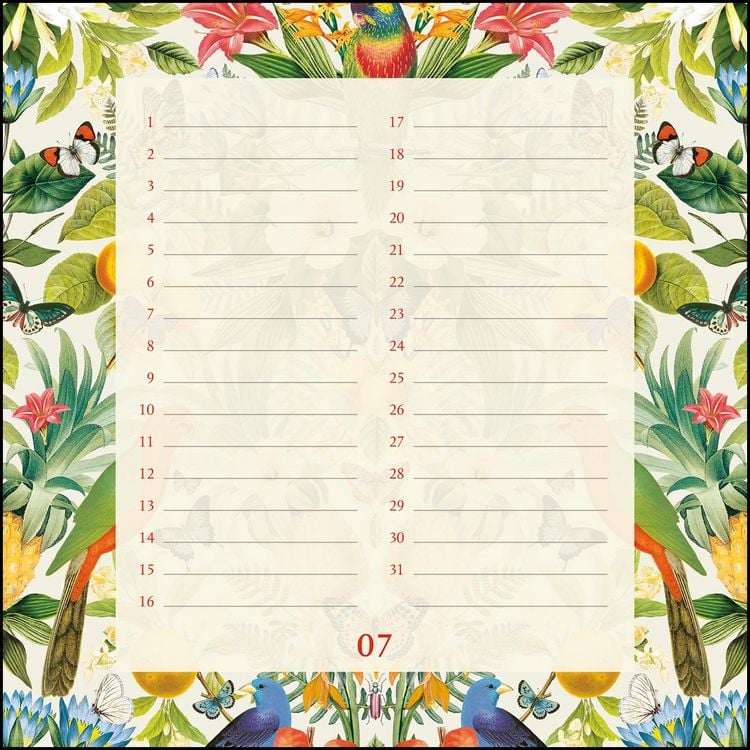 Produktbild: Immerw&auml;hrender Geburtstagskalender floral &ndash; Archive by Portico Designs &ndash; Quadrat-Format 24 x 24 cm