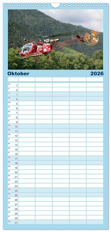 Produktbild: Familienplaner 2026 - Helikopter in der Luft 2.0 mit 5 Spalten (Wandkalender, 21 x 45 cm) CALVENDO