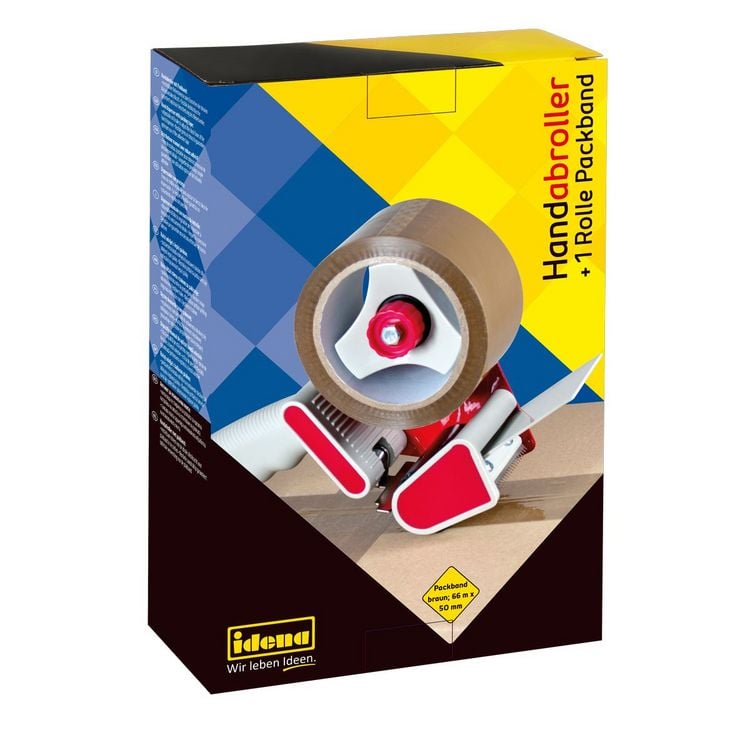 Produktbild: Idena Handabroller inkl. 1 Packband braun 5cmx66m