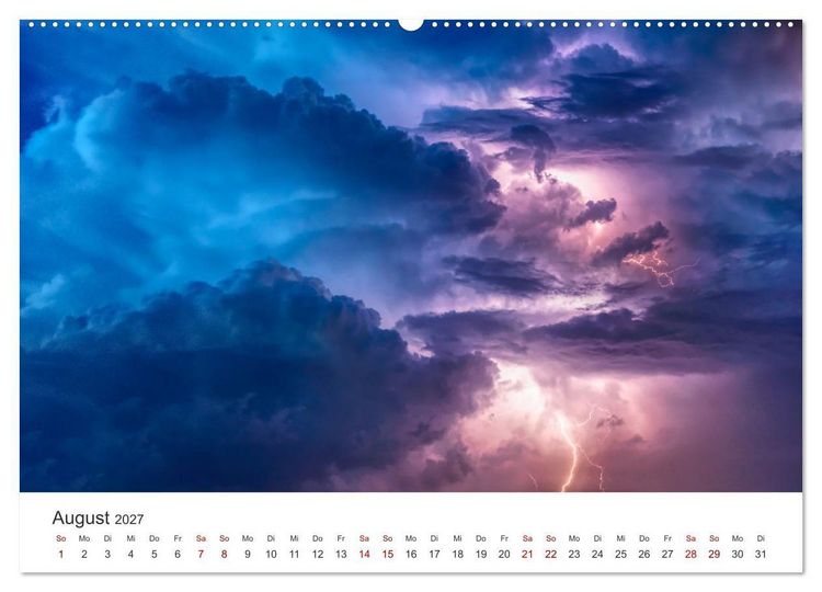 Produktbild: Gewitter - atemberaubende Naturschauspiele (hochwertiger Premium Wandkalender 2027 DIN A2 quer), Kunstdruck in Hochglanz