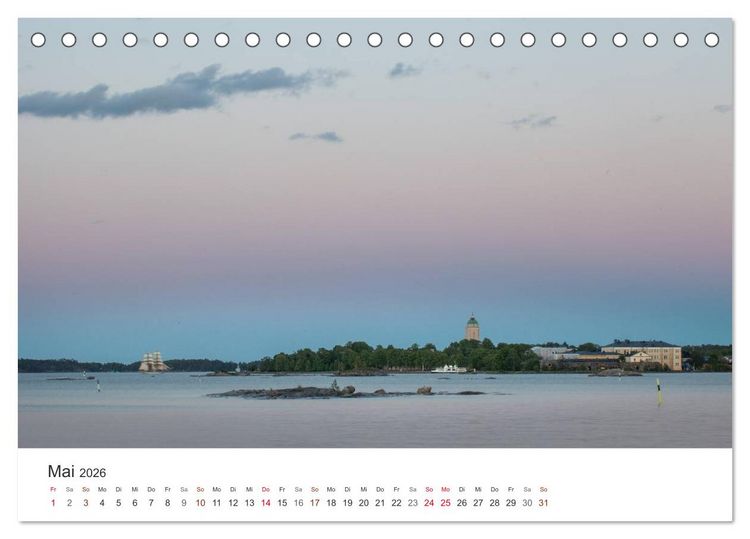 Produktbild: Helsinki - Hauptstadt am Finnischen Meerbusen (Tischkalender 2026 DIN A5 quer), CALVENDO Monatskalender