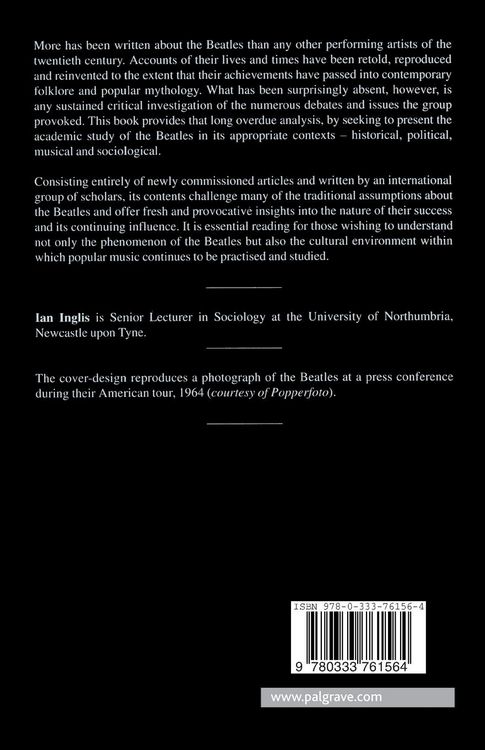 Produktbild: The Beatles, Popular Music and Society