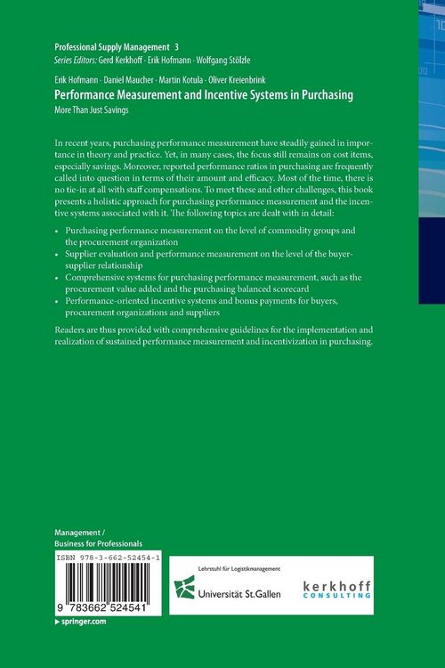 Produktbild: Performance Measurement and Incentive Systems in Purchasing