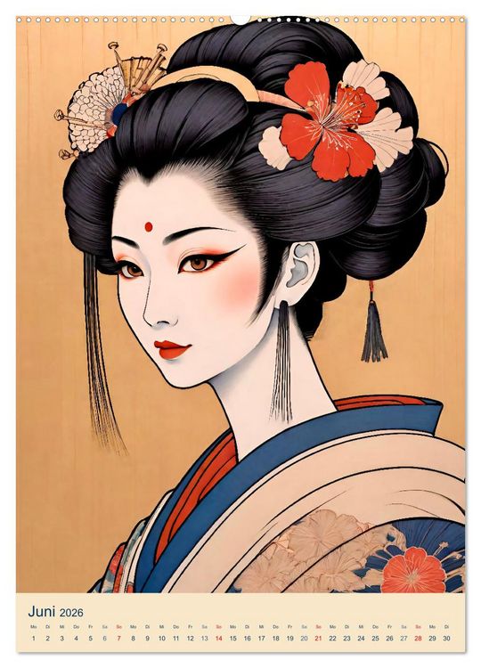Produktbild: Japanische Geishas (hochwertiger Premium Wandkalender 2026 DIN A2 hoch), Kunstdruck in Hochglanz