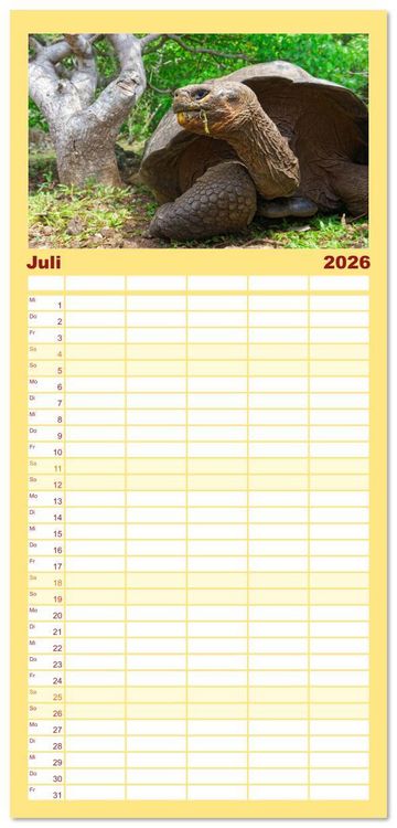 Produktbild: Familienplaner 2026 - Entdecke Galapagos mit 5 Spalten (Wandkalender, 21 x 45 cm) CALVENDO