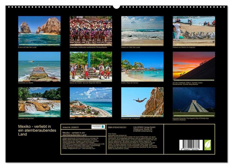 Produktbild: Mexiko - verliebt in ein atemberaubendes Land (hochwertiger Premium Wandkalender 2026 DIN A2 quer), Kunstdruck in Hochglanz
