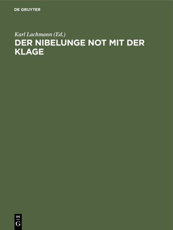 Produktbild: Der Nibelunge Not mit der Klage