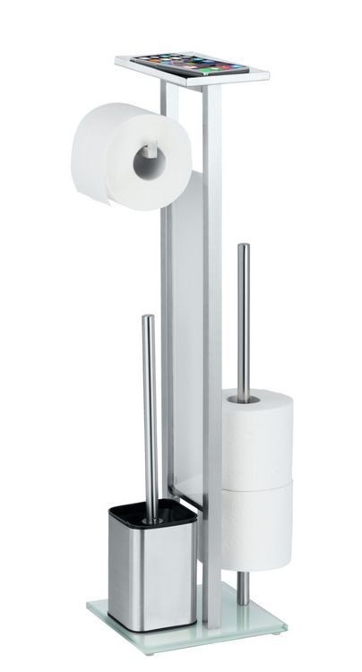 Produktbild: Stand WC-Garnitur Mod. Debar mit Ablage Edelstahl, rostfrei