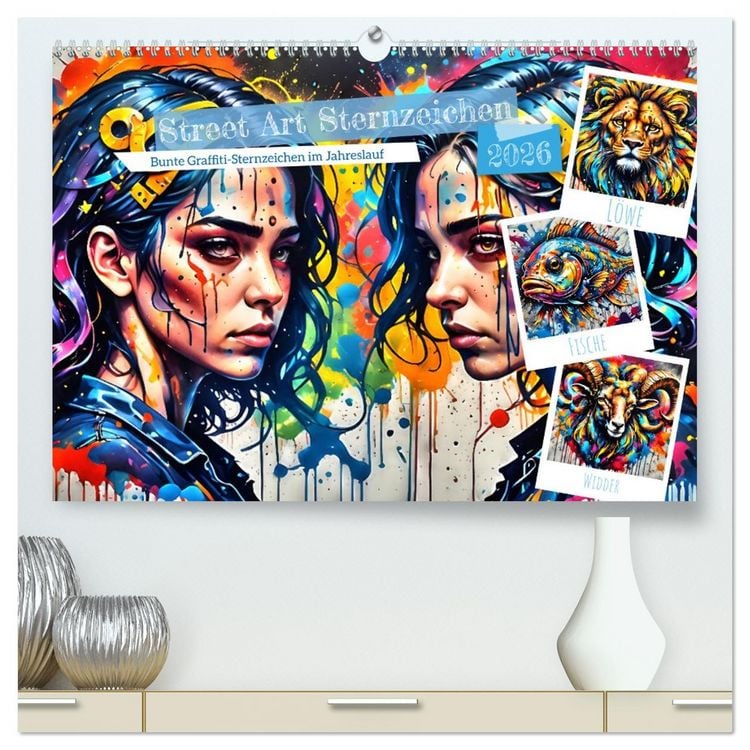 Produktbild: Street Art Sternzeichen (hochwertiger Premium Wandkalender 2026 DIN A2 quer), Kunstdruck in Hochglanz