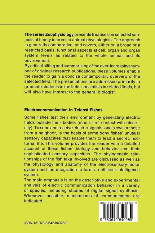 Produktbild: Electrocommunication in Teleost Fishes
