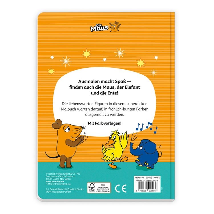 Produktbild: TR&Ouml;TSCH - Die Maus Superdickes Malbuch Ausmalbuch