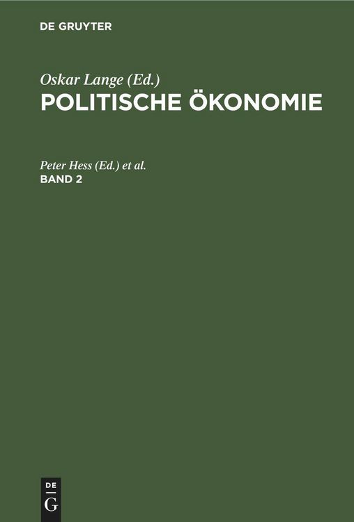 Produktbild: Politische &Ouml;konomie. Band 2