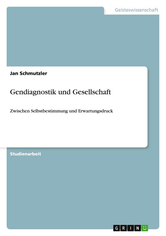Produktbild: Gendiagnostik und Gesellschaft