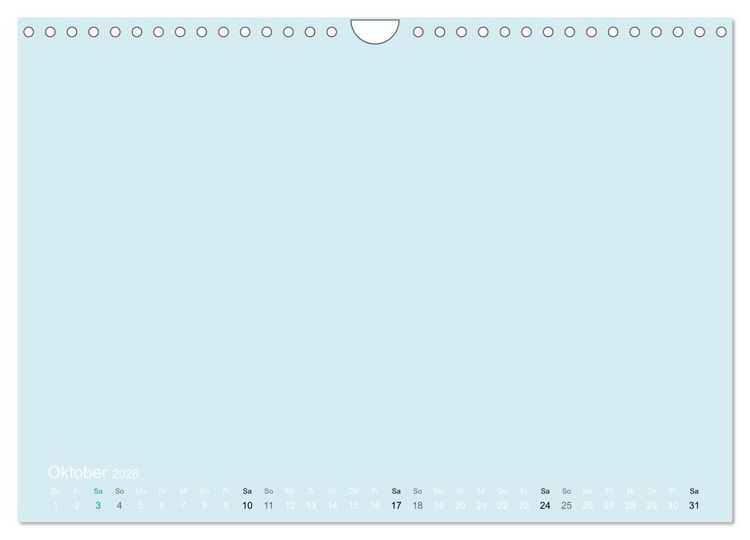 Produktbild: Bastelkalender - hell Blau (Wandkalender 2026 DIN A4 quer), CALVENDO Monatskalender