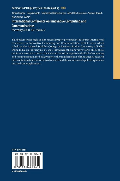 Produktbild: International Conference on Innovative Computing and Communications