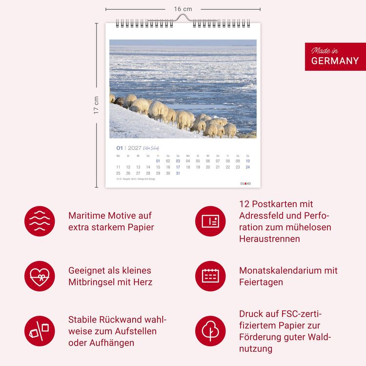 Produktbild: Extra Schaf Postkartenkalender 2027