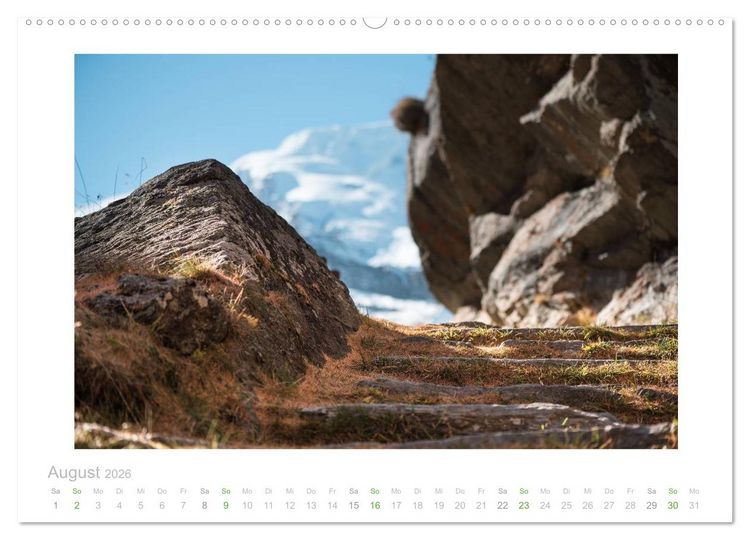 Produktbild: saas fee (hochwertiger Premium Wandkalender 2026 DIN A2 quer), Kunstdruck in Hochglanz