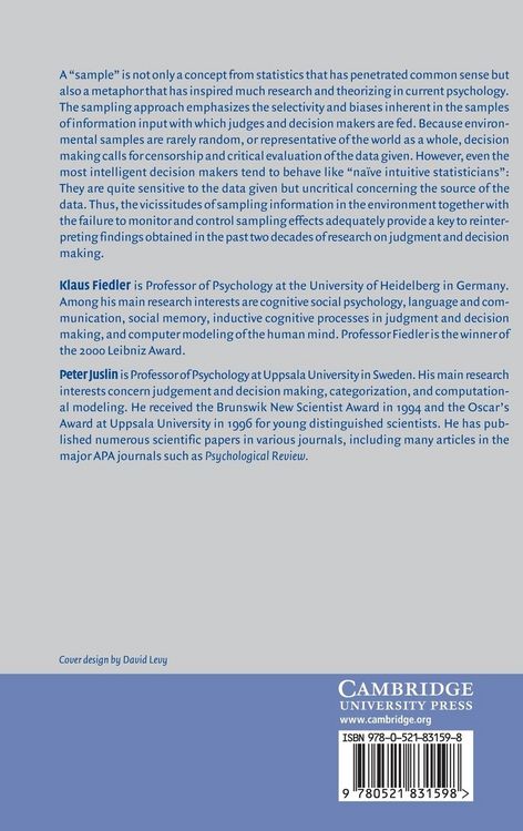 Produktbild: Information Sampling and Adaptive Cognition