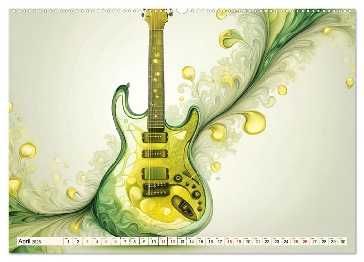 Produktbild: Guitars Fractal Art (Wall Calendar 2026 DIN A2 landscape), CALVENDO 12 Month Wall Calendar
