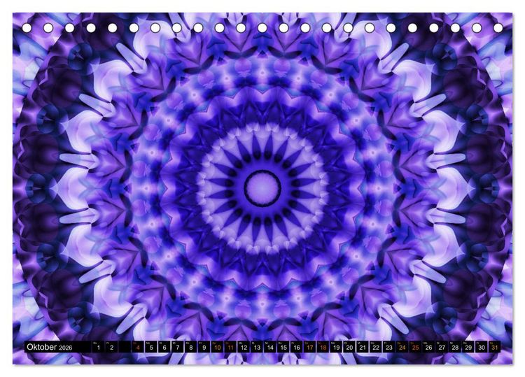 Produktbild: Energie - Mandalas, Spiritualit&auml;t durch die Farbe Lila (Tischkalender 2026 DIN A5 quer), CALVENDO Monatskalender