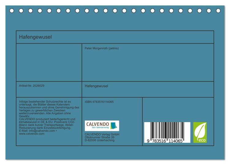 Produktbild: Hafengewusel (Tischkalender 2026 DIN A5 quer), CALVENDO Monatskalender