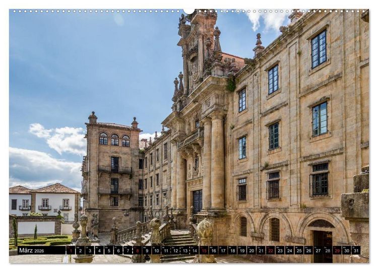 Produktbild: Santiago de Compostela - Ziel einer Pilgerreise (hochwertiger Premium Wandkalender 2026 DIN A2 quer), Kunstdruck in Hochglanz