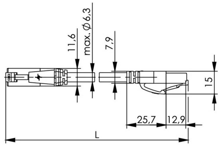 Produktbild: Teleg&auml;rtner 100009294 RJ45 Patchkabel 15.0m Blau Flammwidrig, mit Knickschutzt&uuml;lle 1St.