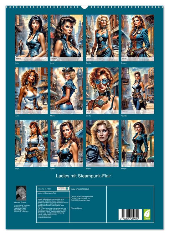 Produktbild: Ladies mit Steampunk-Flair (hochwertiger Premium Wandkalender 2026 DIN A2 hoch), Kunstdruck in Hochglanz
