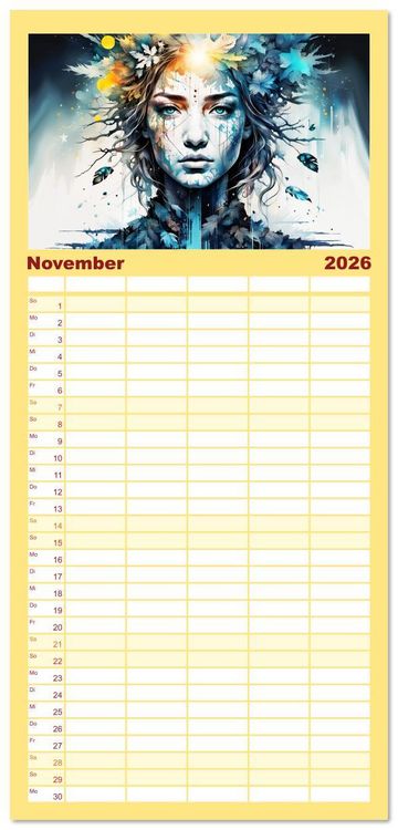 Produktbild: Familienplaner 2026 - Wilde Ladys mit 5 Spalten (Wandkalender, 21 x 45 cm) CALVENDO