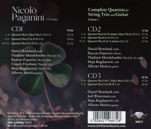 Produktbild: Paganini:Quartets For String Trio Guitar Vol.1