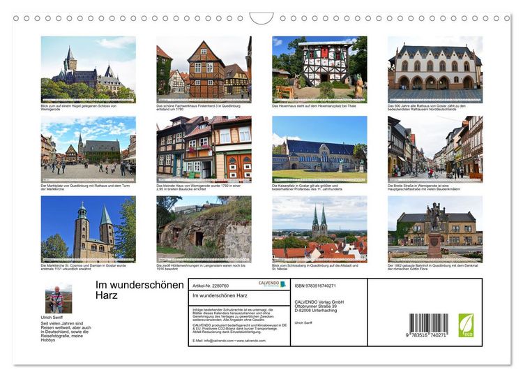 Produktbild: Im wundersch&ouml;nen Harz (Wandkalender 2026 DIN A3 quer), CALVENDO Monatskalender