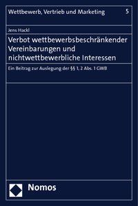 Produktbild: Verbot wettbewerbsbeschr&auml;nkender Vereinbarungen und nichtwettbewerbliche Interessen